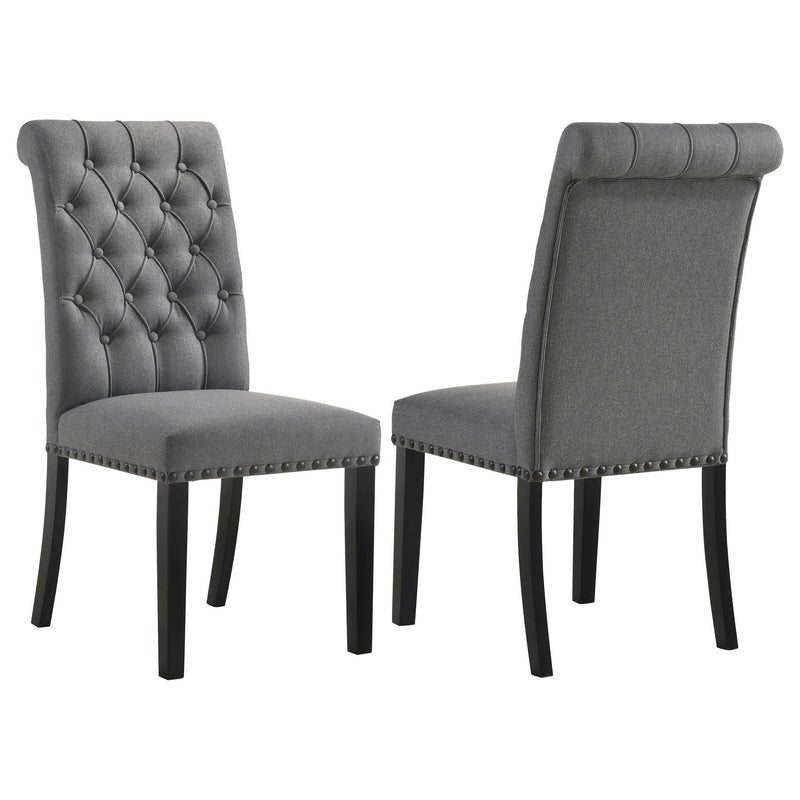 Alana Fabric Upholstered Dining Side Chair Grey (Set of 2)