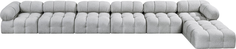 Ames - 7 Piece Boucle Fabric Modular L-Shaped Sectional