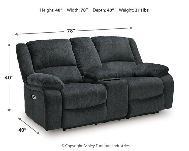 Draycoll Power Reclining Loveseat with Console