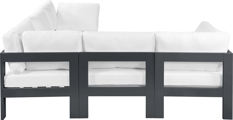 Nizuc - Outdoor Patio 5 Piece Modular Sectional With Gray Frame