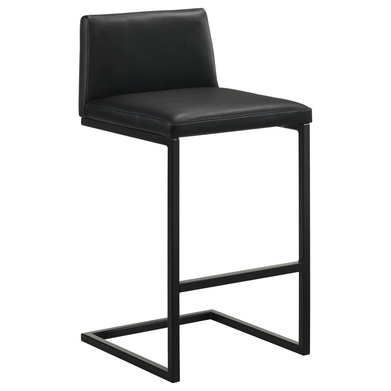 Vardon Genuine Leather Bar Stool Black (Set of 2)