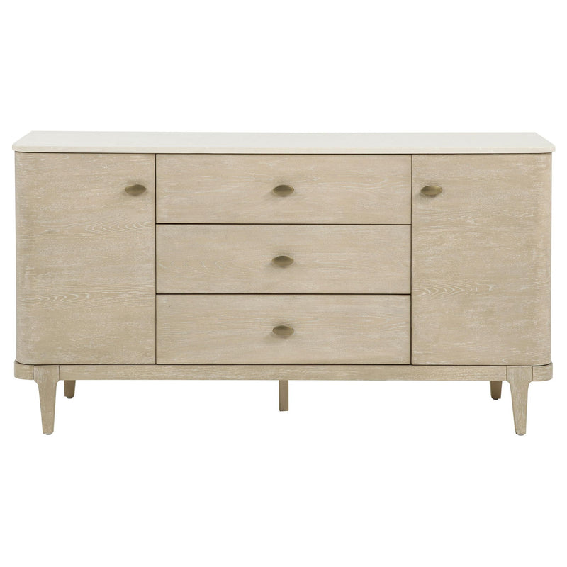 Lucaire 2-door 3-drawer Cultured Marble Top Sideboard Sandstone