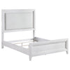 Marielle - Queen Headboard LED Panel Bed - Distressed White