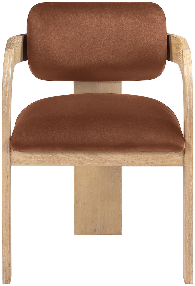 Cedra - Velvet Performance Fabric Upholstered Dining Chair (Set of 2) - Cognac