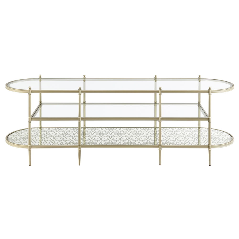 Zaba - TV Stand - Glass Top & Silver