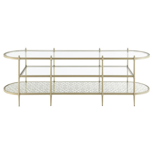 Zaba - TV Stand - Glass Top & Silver