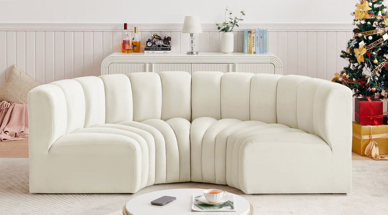 Arc - Velvet 4 Piece U-Shaped Modular Sofa