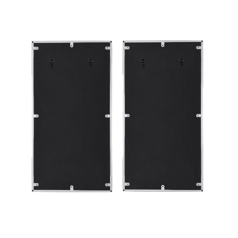 Chafik - Accent Mirror (Set of 2) - Mirrored, Natural Oak & Chrome