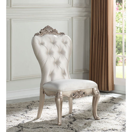 Gorsedd - Side Chair (Set of 2) - Cream Fabric & Antique White