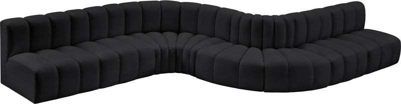 Arc - Faux Leather 8 Piece Curved Modular Sofa