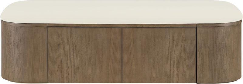 Velden - Upholstered Storage Bench With Stained Brown Base