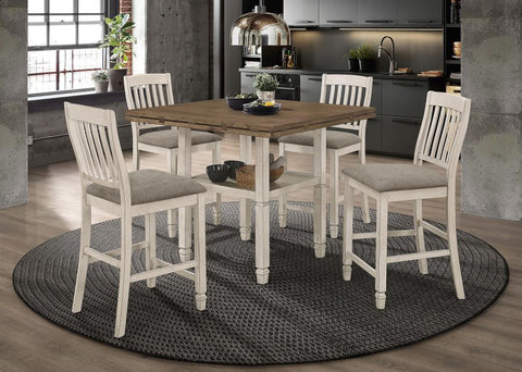 White / 5 Pc. Table, 4 Chairs