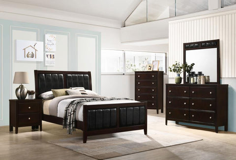 Black / 4 Pc. Bed, Dresser, Mirror, Nightstand / King