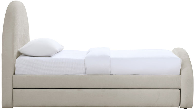 Andaz - Chenille Fabric Upholstered Trundle Bed