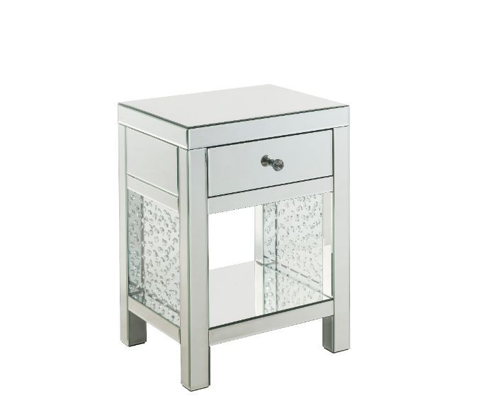 Nysa - Accent Table - Mirroed & Faux Cyrstals Inlay