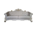 Vendom II - Sofa - Two Tone Ivory Fabric & Antique Pearl Finish