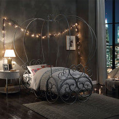 Priya - Twin Bed With Canopy - Silver