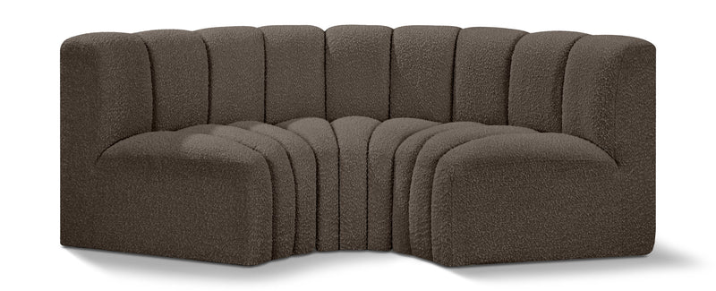 Arc - Boucle Fabric 3 Piece Modular U-Shaped Sofa