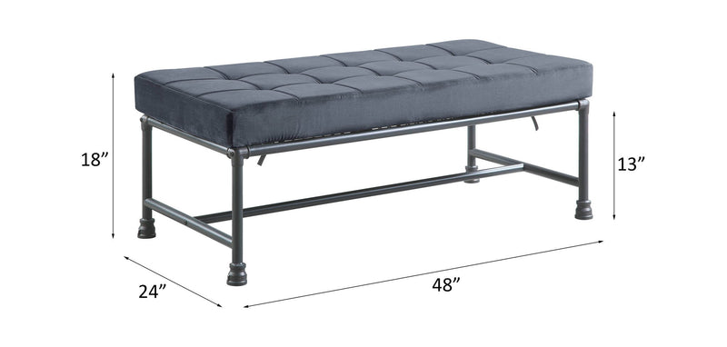 Brantley - Bench - Gray Velvet & Sandy Gray