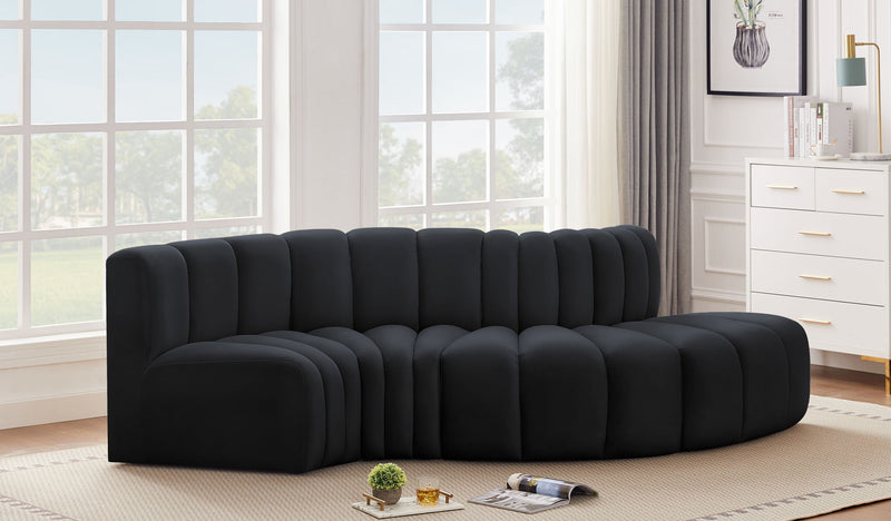 Arc - Velvet 4 Piece L-Shaped Modular Sofa