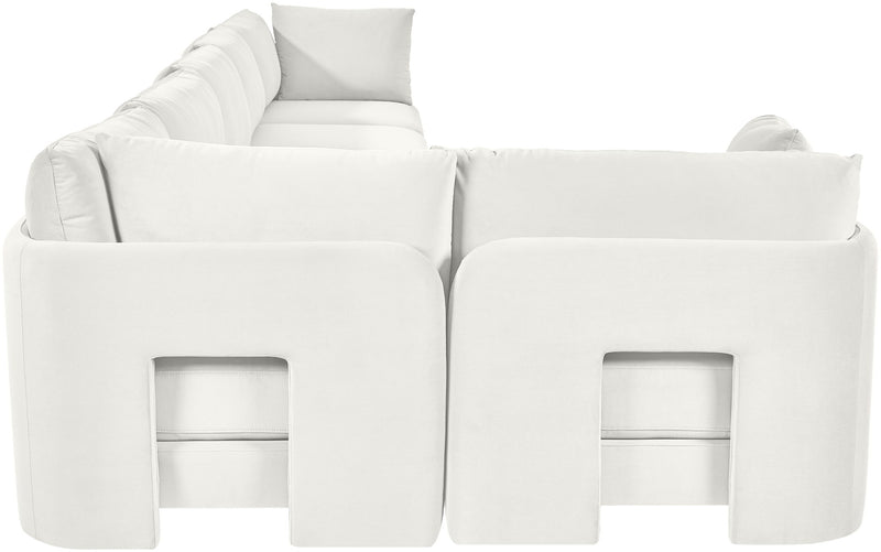 Hammond - Velvet Performance Fabric Upholstered 6 Piece L-Shaped Sectional