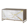 Paavan - Console Cabinet - White Marble Print Oak & Champagne