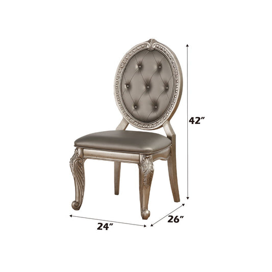 Northville - Side Chair (Set of 2) - Synthetic Leather & Antique Silver