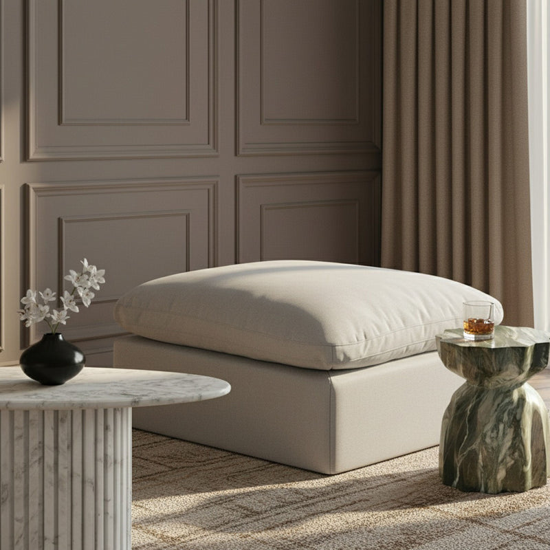 Indulge - Linen Ottoman