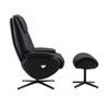 Labonita - Motion Accent Chair With Swivel & Ottoman - Black Top Grain Leather & Black