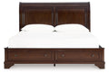 Trellington - Brown - King Sleigh Storage Bed