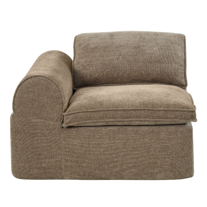 Almano - Modular Left Facing Arm Chair - Light Brown Chenille