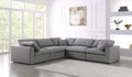 Serene - Linen Textured Fabric Deluxe Comfort Modular Sectional - Grey - Fabric