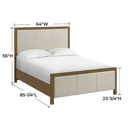 Bailey - Queen Upholstered Panel Bed - Nutmeg / Beige