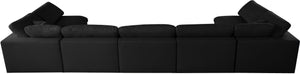 Plush - Velvet Standart Comfort Modular Sectional 6 Piece - Black