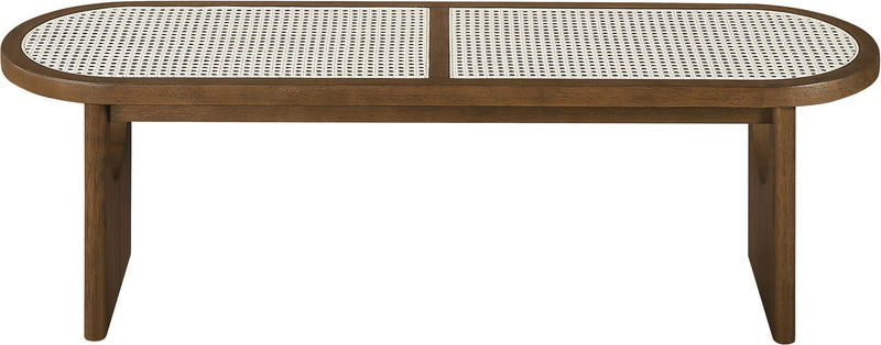 Canovia - Solid Wood And Faux Cane Bench