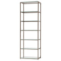 Kate - 5-Shelf Glass Bookshelf - Black Nickel