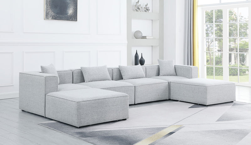 Cube - Linen 6 Piece Modular Double Chaise Sectional