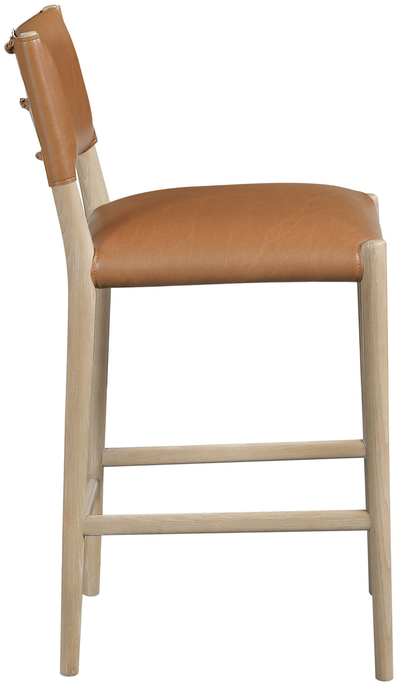 Andie - Vegan Leather Upholstered Counter Stool - Natural Base
