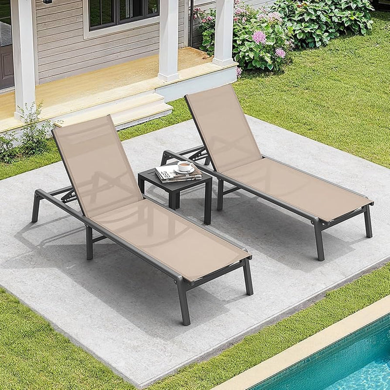 ONBRILL Aluminum Chaise Lounge Chair Outdoor