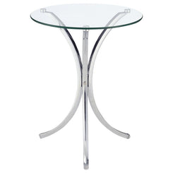 Eloise - Round Glass Top Accent Side Table - Chrome