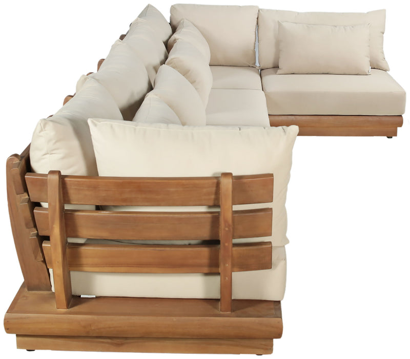 Mirella - 5 Piece Water Resistant Fabric Upholstered Outdoor Patio Modular Sectional