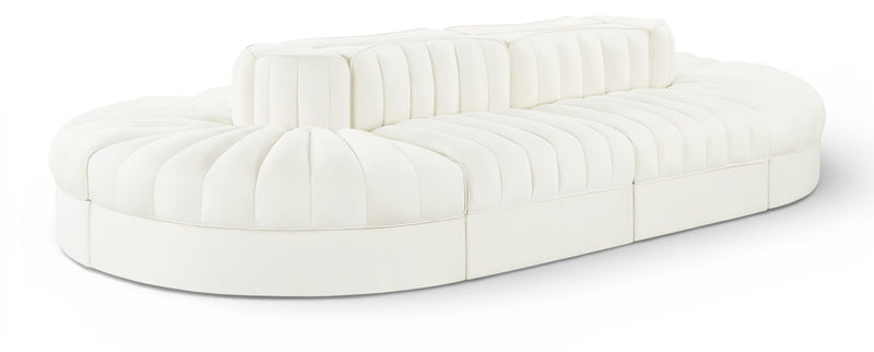 Rummi - Oval Velvet Performance Fabric Upholstered 8 Piece Modular Sectional