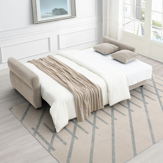 Haran - Sofa With Sleeper - Beige Fabric