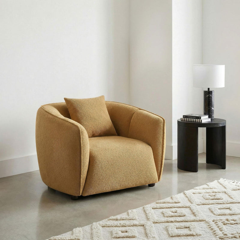 Aleisha Chenille Upholstered Accent Chair Mustard Yellow