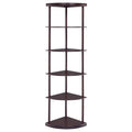 Bonwick - 5-Shelf Corner Bookshelf - Cappuccino