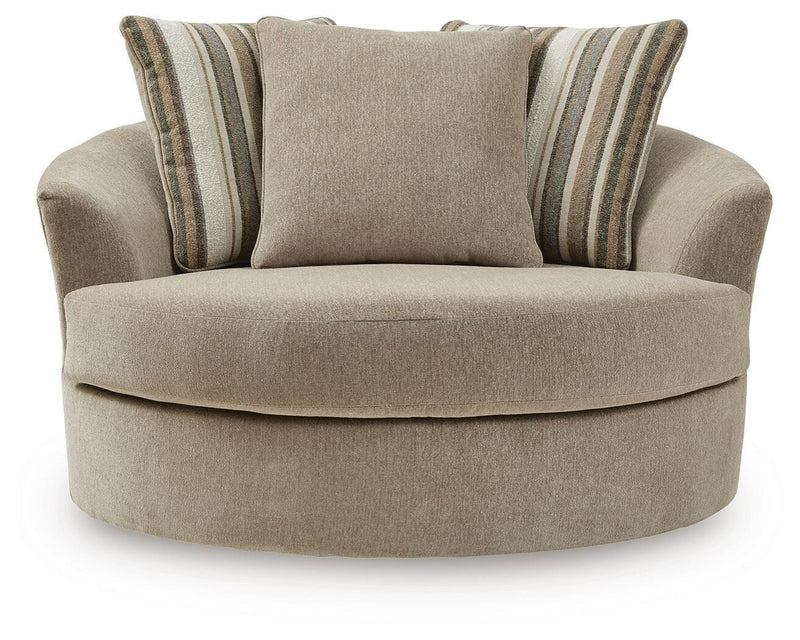 Linenhause - Oversized Swivel Accent Chair - Dune