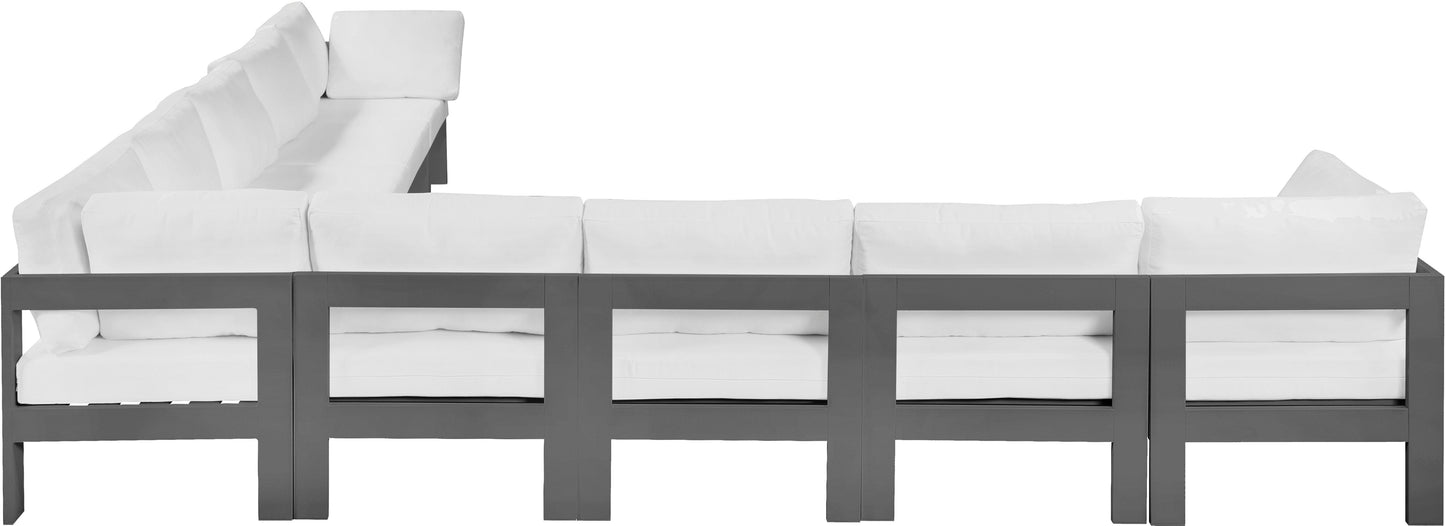 Nizuc - Outdoor Patio Modular Sectional 9 Piece - White - Modern & Contemporary