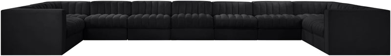 Rummi - Velvet Performance Fabric Upholstered 11 Piece Modular Sectional