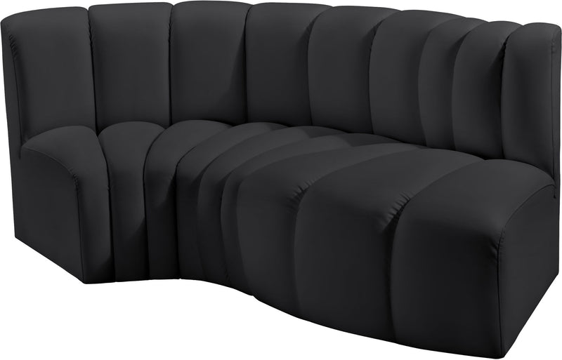 Arc - Faux Leather 3 Piece Modular L-Shaped Sofa