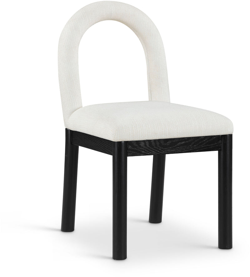 Conrad - Linen Dining Chair With Black Legs
